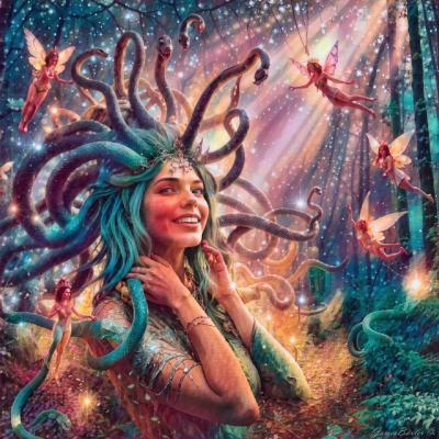 "Medusa and the Fairies" by James Baxter – The Vilbil: Online Hub for Art and Artists